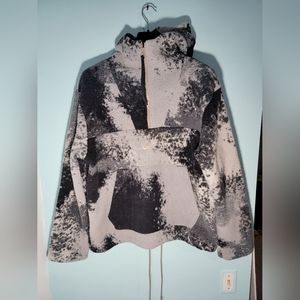 Nike Sportswear Essentials 1/2 Zip Sherpa Hoodie Black Gray DD5009-010 Size M